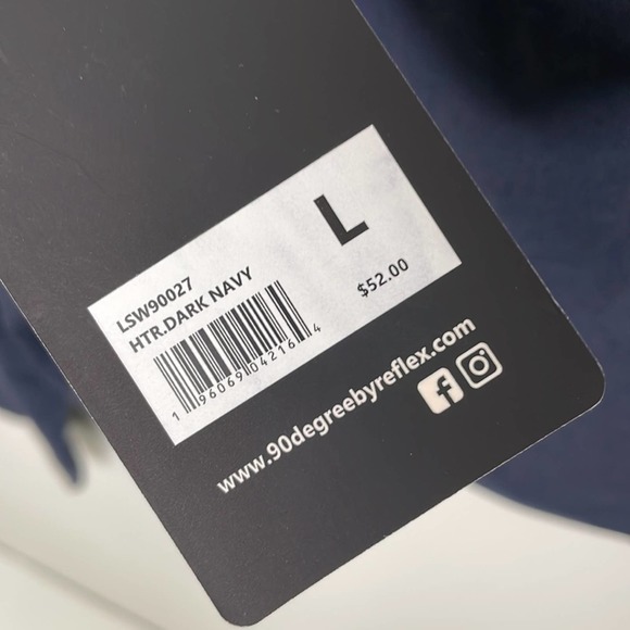 NWT 90 Degree by Reflex Women's Long Sleeve Hoodie Navy Large - Picture 6 of 6